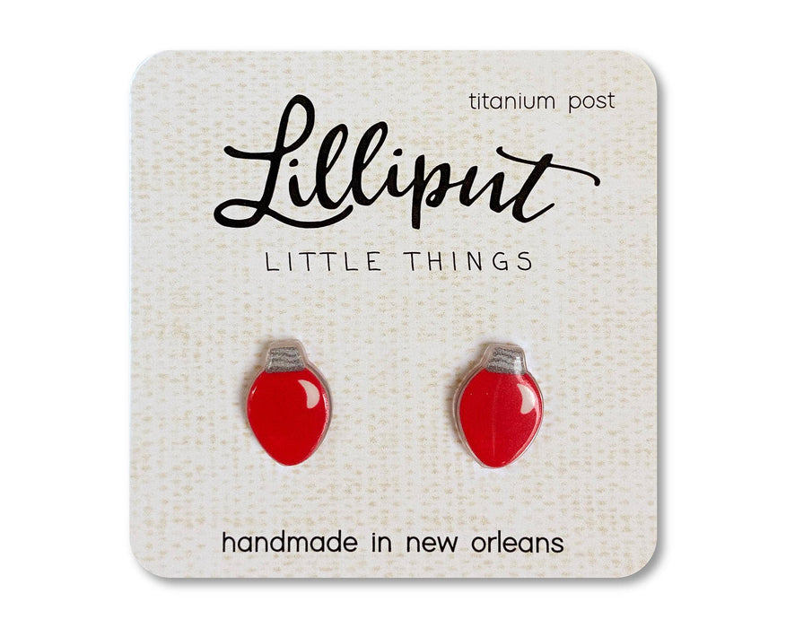 Lilliput Little Things - Christmas Bulb Earrings: Red