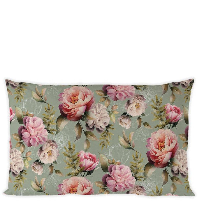 Elegant Gifts - Cushion (Cover) - Peonies Composition GREEN (30 x 50 CM)