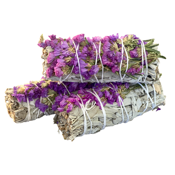 Picki Nicki - White Sage Smudge Sticks with Purple Flowers in Bulk