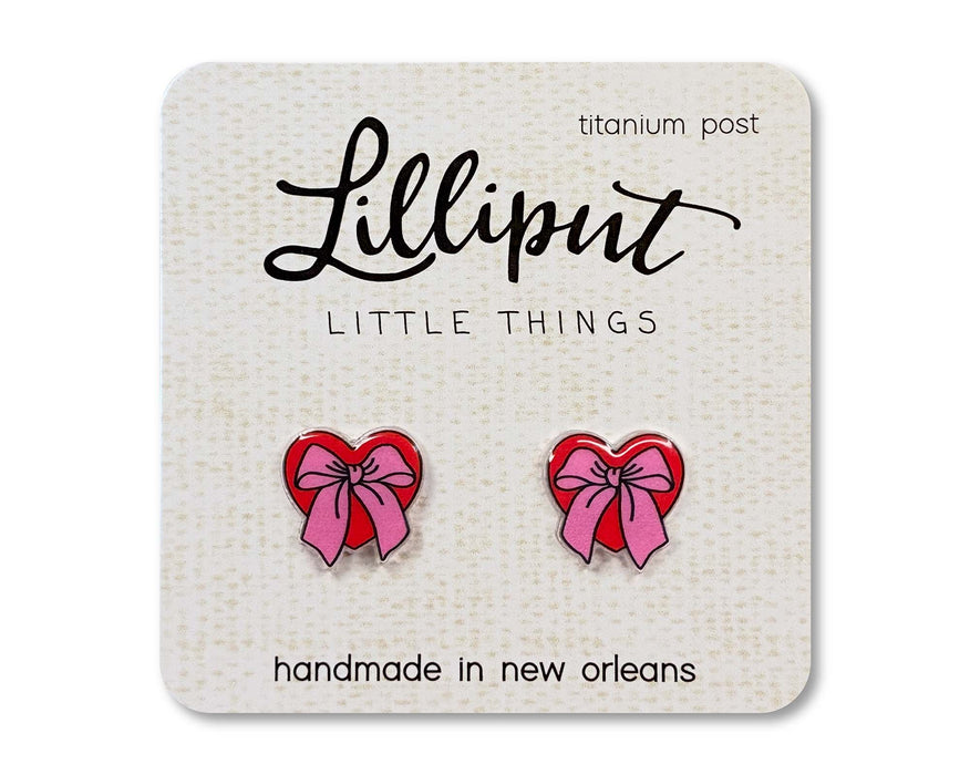 Lilliput Little Things - Bow Heart Earrings
