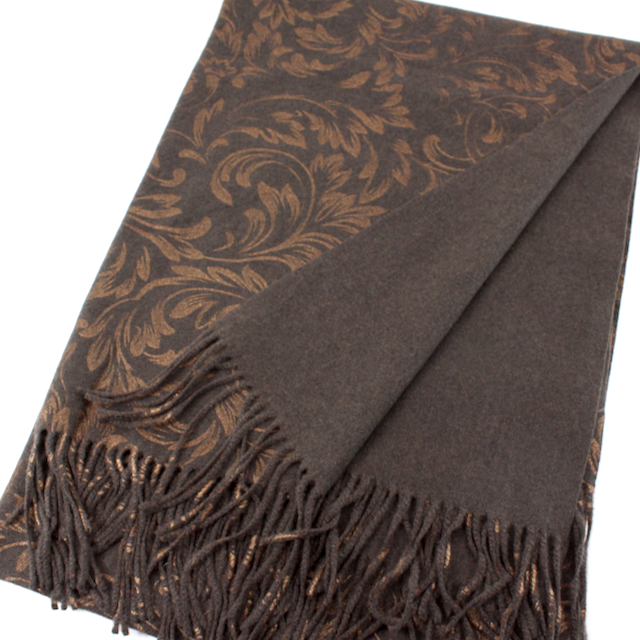 Pretty Persuasions - Delhi Wind Scarf w/Metallic: Brown