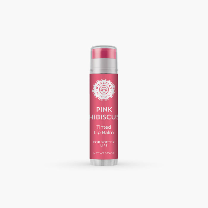 Woolzies - Single Shea Butter Tinted Lip Balm: Pink Hibiscus