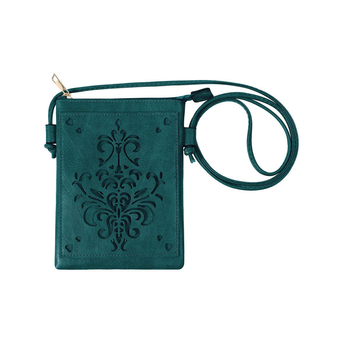 Shine Mark Accessories - Teal - Laser Cut Crossbody Cellphone Bag - Chandelier