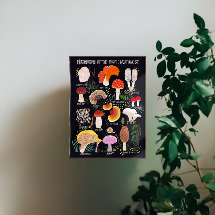 Anja Jane - Mushrooms of the Pacific Northwest Art Print