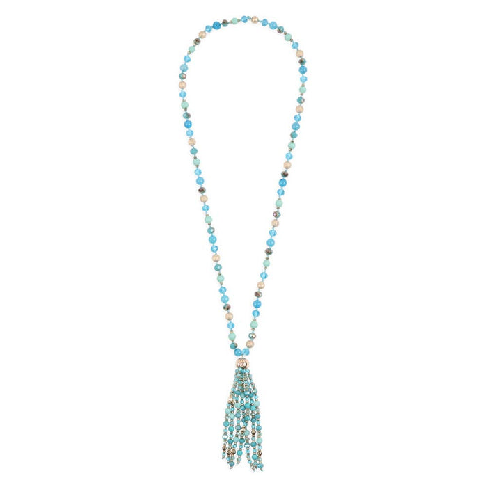 DOBBI - BEADED TASSEL STATEMENT NECKLACE