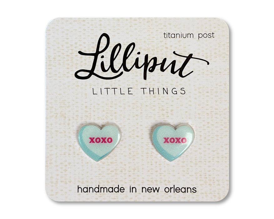 Lilliput Little Things - Conversation Heart Earrings (Blue)