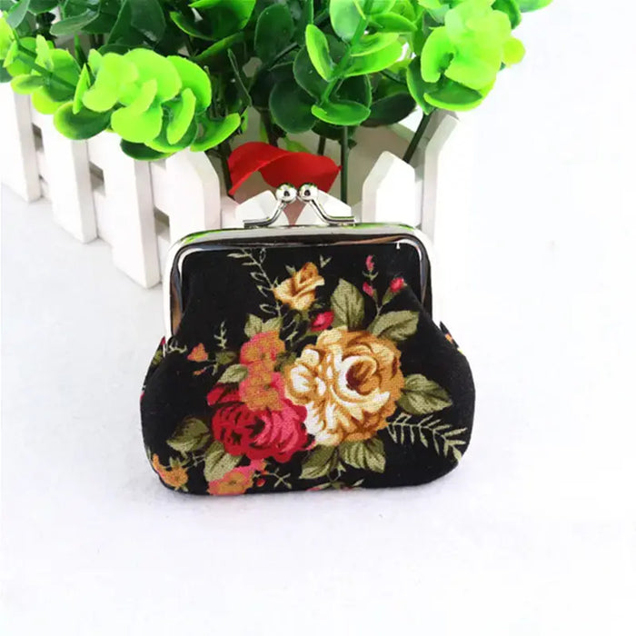 Magnifique Hearts - Floral Coin Purse, Cute Small Storage Purse Coins trinkets