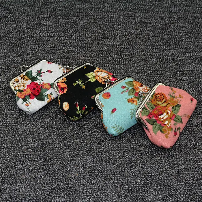 Magnifique Hearts - Floral Coin Purse, Cute Small Storage Purse Coins trinkets