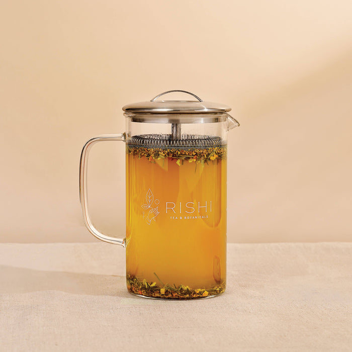 Rishi Tea & Botanicals - Simple Brew Borosilicate Glass Teapot for Loose Tea (600mL)