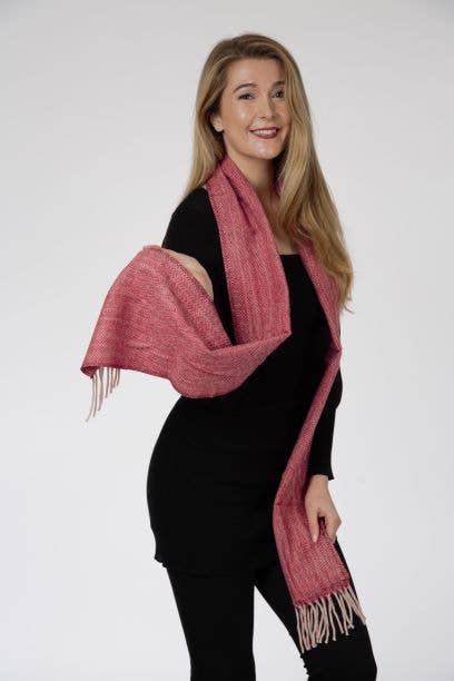 Patrick King Woollen Company - Maroon Sugar Plum Herringbone Scarves