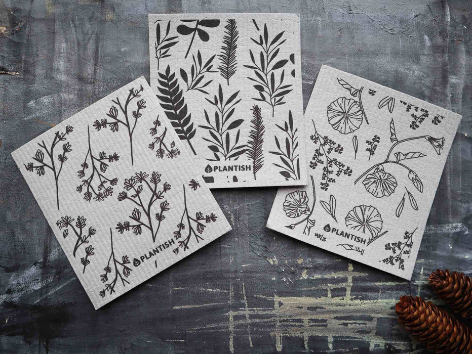 Plantish - Swedish Sponge Cloth Set - Healing Herbs