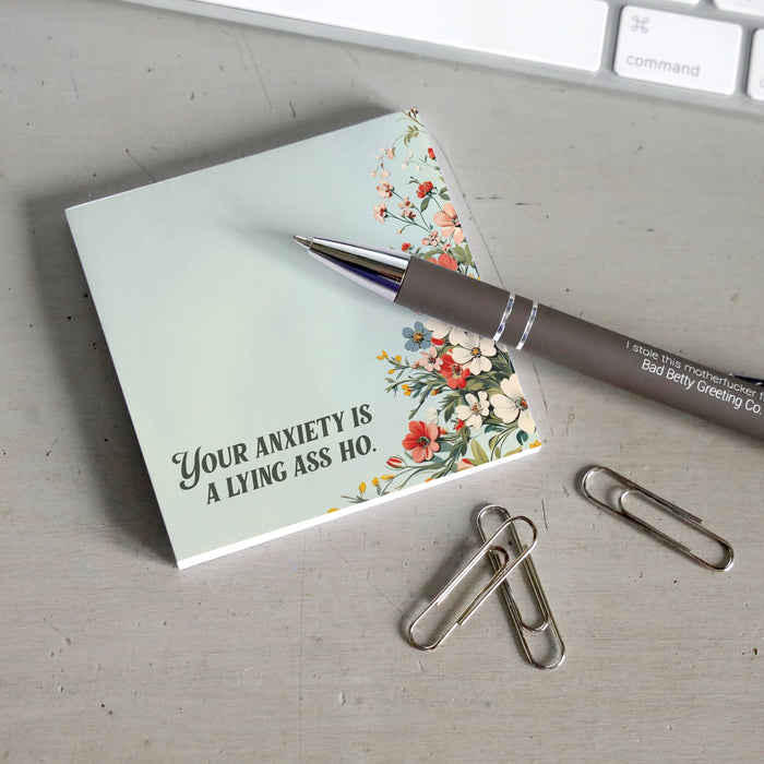 Bad Betty Greeting Co. - Your Anxiety Is a Lying Ass Ho - Sticky Note Pad