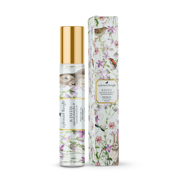 A Pleasant Thought Kyoto Spiced Matcha & Marshmallow Perfume Oil – Vegan Rollerball Fragrance