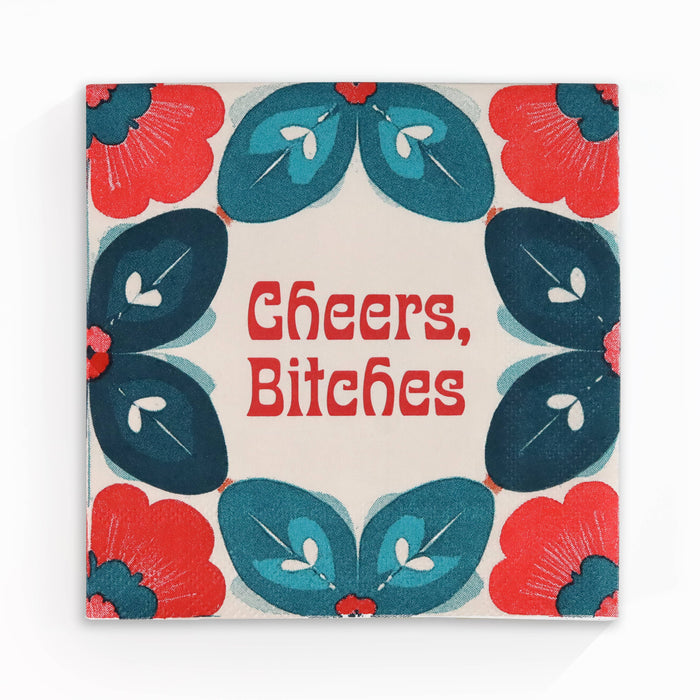 Bad Betty Greeting Co. - Cheers, Bitches - Funny Retro Cocktail Napkins