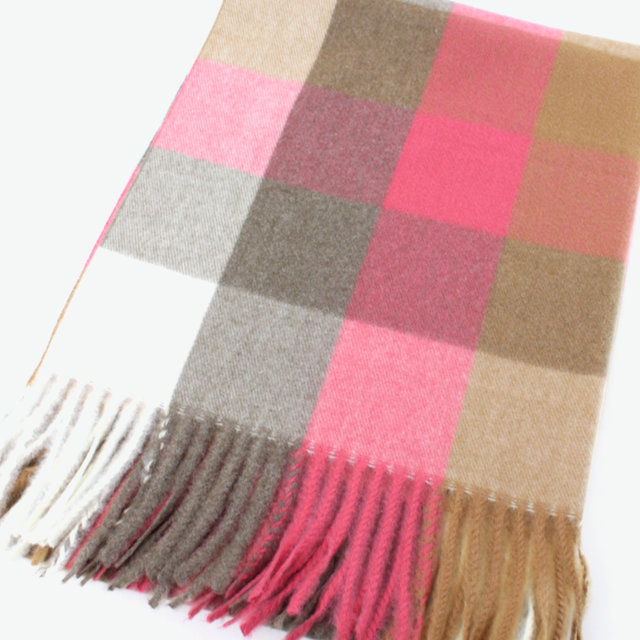 Pretty Persuasions - Malina Scarf: Fuchsia/Cream/Brown