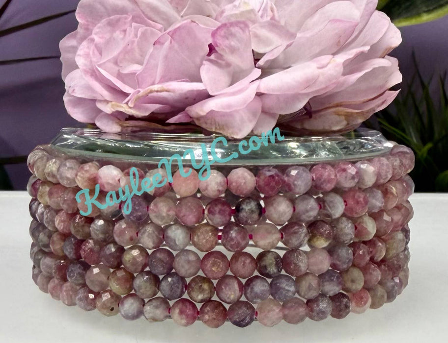 KayleeNYC - 4mm Faceted Natural Unicorn Stone Crystal Stretch Bracelets