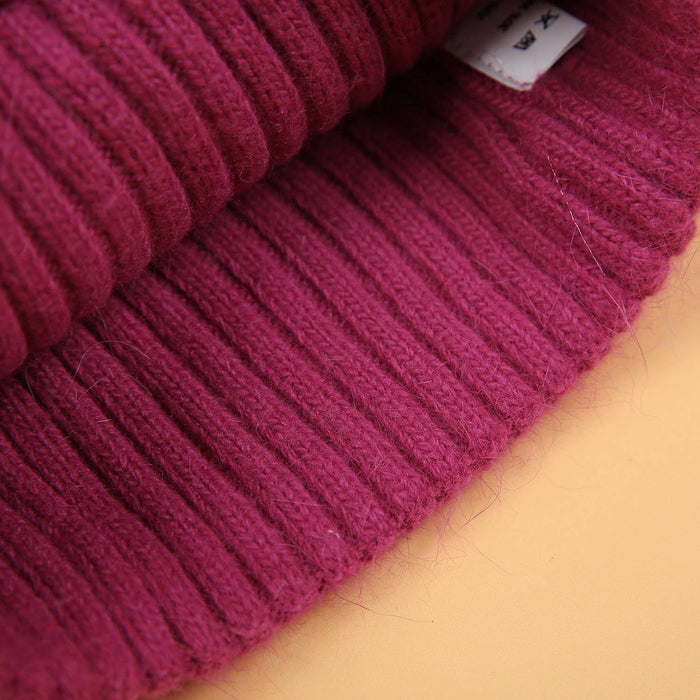 PEACH ACCESSORIES - Decorative Perlies Accent Pompom Hat SD120: Fuchsia