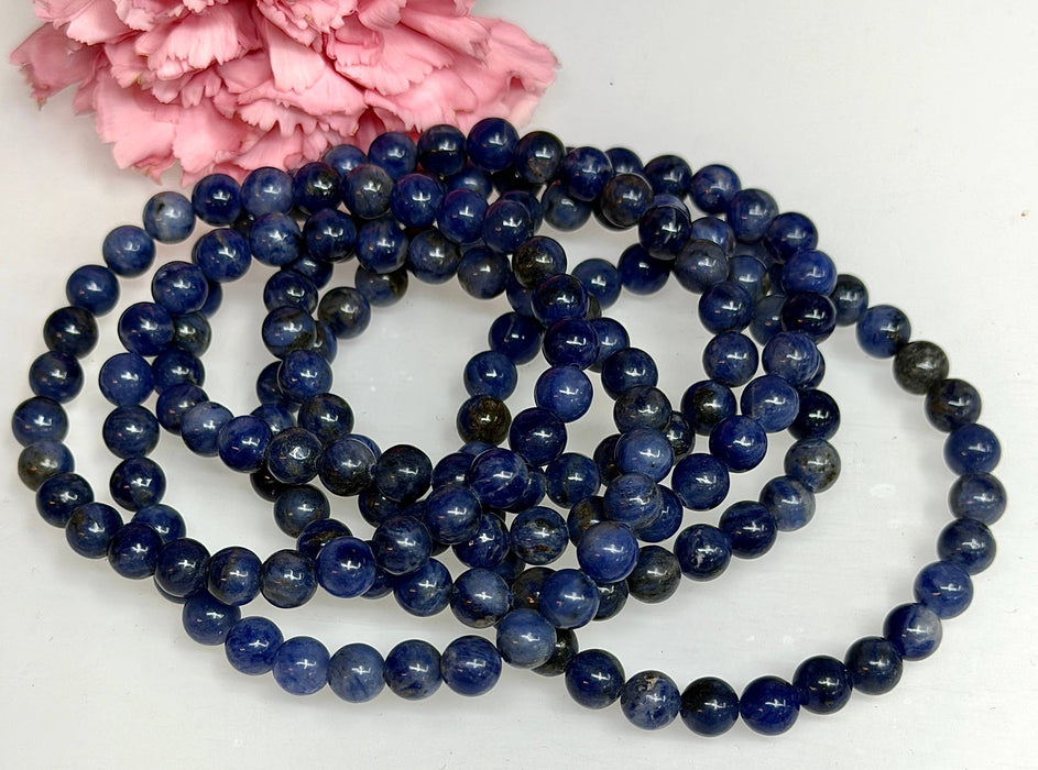 KayleeNYC - 6mm Natural Sodalite Crystal Healing Stretch Bracelet 7.5"