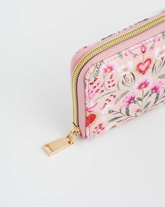 Fable England UK - Floral Heart Pink Purse