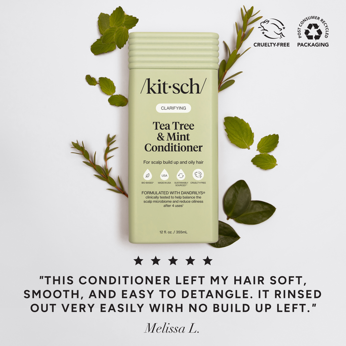 Kitsch Tea Tree & Mint Clarifying Conditioner | Lightweight Hydration for Oily, Buildup-Prone Hair
