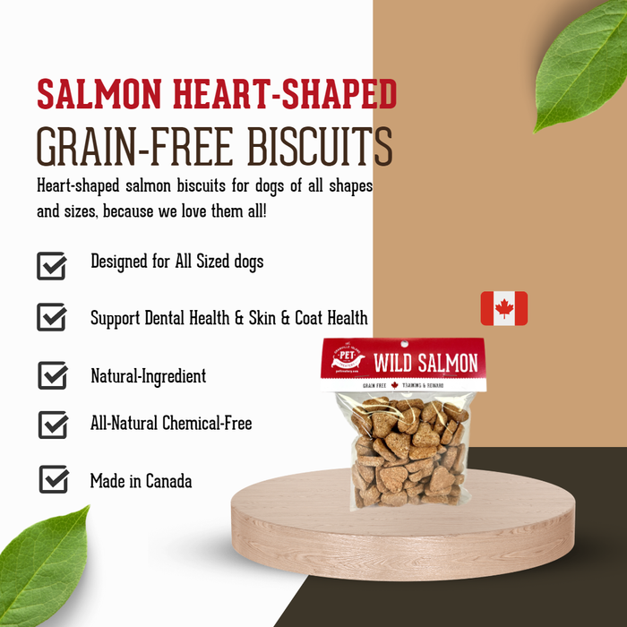 The Granville Island Pet Treatery - Salmon Hearts – Wild Salmon Grain-Free Training Biscuits