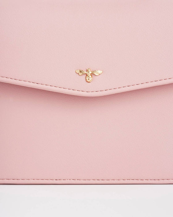 Fable England Pink Mini Structured Tote Bag – Chic Faux Leather Top Handle Purse with Shoulder Strap, Compact Everyday Handbag