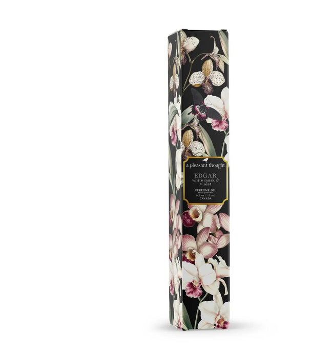 A Pleasant Thought Edgar White Musk & Violet Perfume Oil Rollerball – Vegan Long-Lasting Fragrance