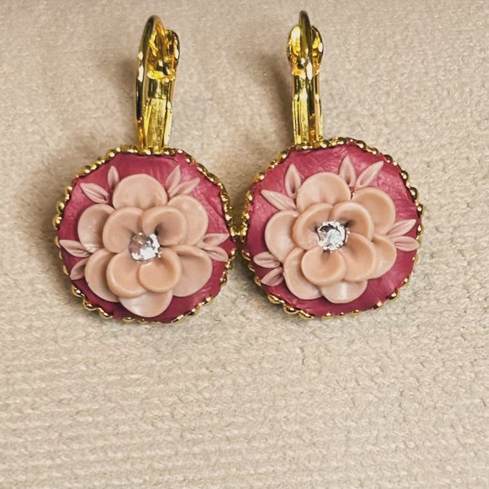 Lala Terre Coral Floral Handmade Earrings