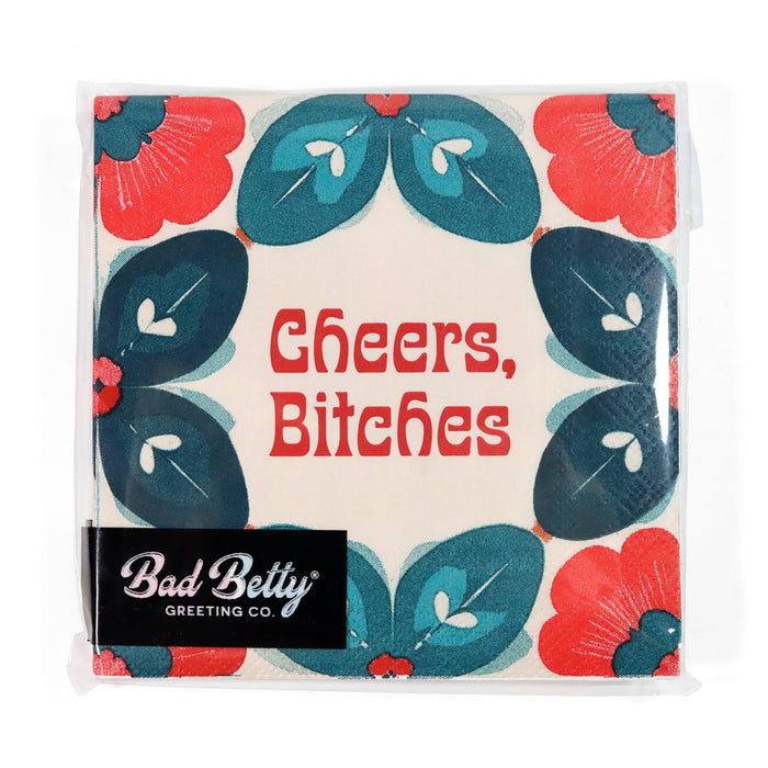 Bad Betty Greeting Co. - Cheers, Bitches - Funny Retro Cocktail Napkins