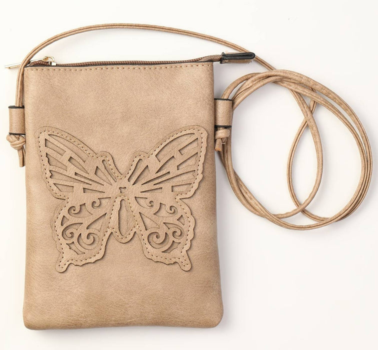 Shine Mark Accessories - Sand - Butterfly Cut Crossbody Bag