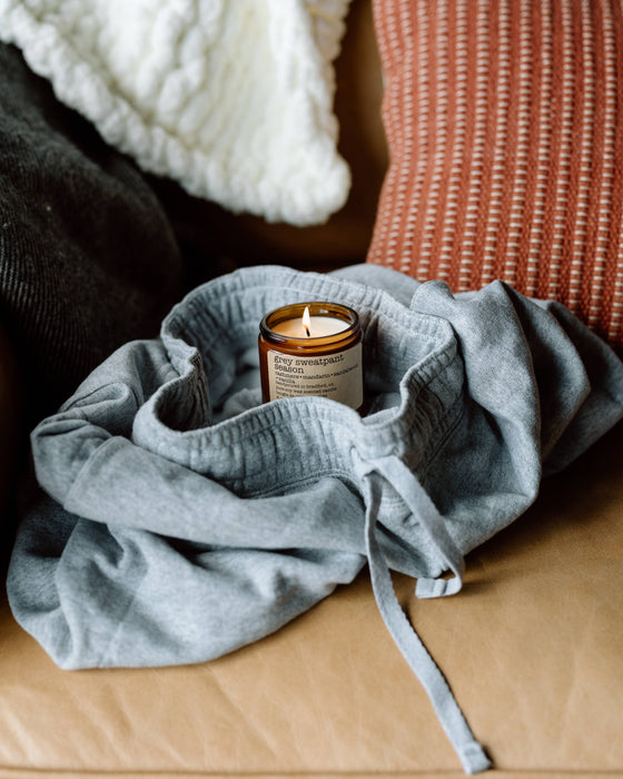 onefive1 - grey sweatpant season soy wax candle -COZY/ FOR HIM | FALL