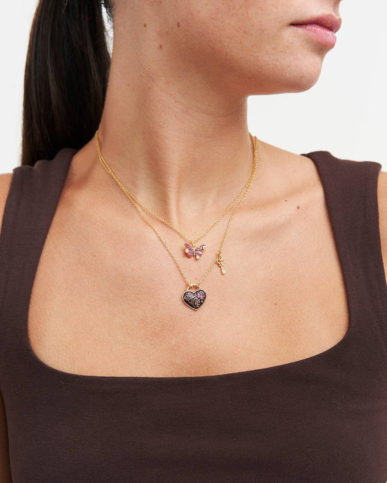 Fable England UK - Eve Heart Lock & Key Necklace