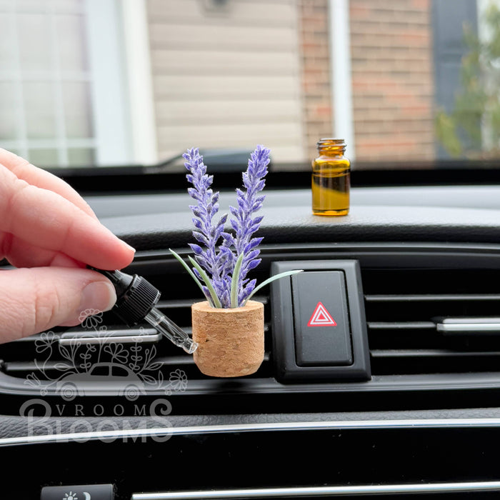 Vroom Blooms - Lavender Flower Vent Clip Car Air Freshener (Reusable): *Cabana Sandalwood*