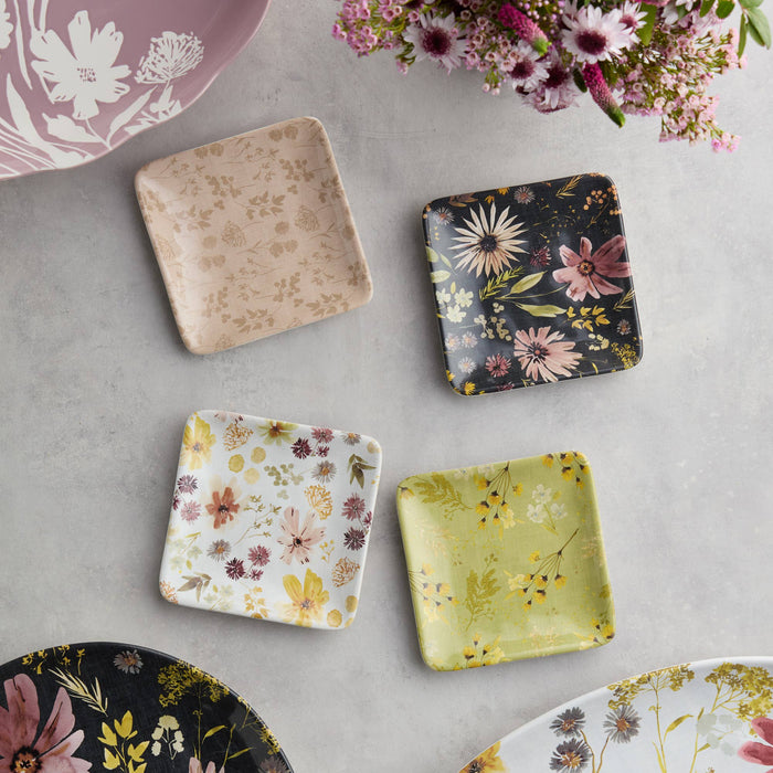 Wildflower Ceramic Appetizer Plate – 6” Floral Canapé Plate (Sold Individually)