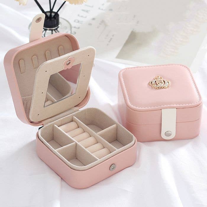 PEACH ACCESSORIES - PUR031 Crowned little jewellery organizer: Pink