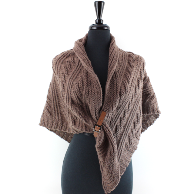 Pretty Persuasions - Belted Sweater Knit Wrap: Taupe