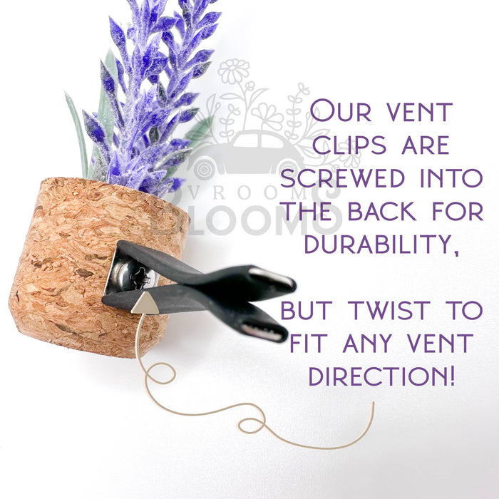 Vroom Blooms - Aqua Succulent Vent Clip Car Air Freshener Diffuser Reusable: Wild Honeysuckle