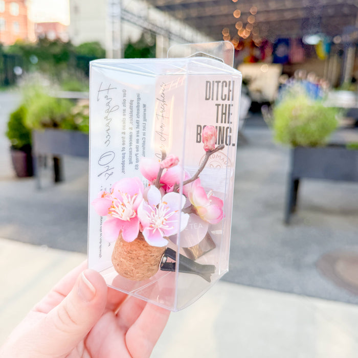 Vroom Blooms - Pink Cherry Blossom Vent Clip Car Air Freshener (Reusable) : Beach Linen
