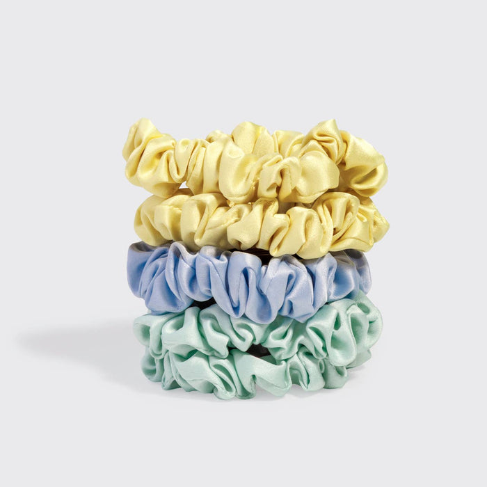Kitsch Roost Satin Scrunchies – Extra Gentle 5-Pack in Pastel Multicolo
