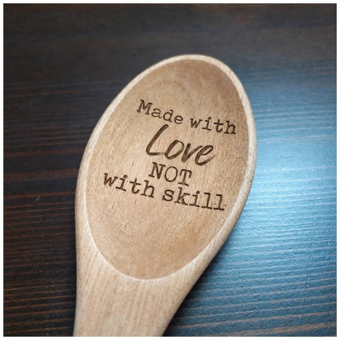 Happy Organized Home - Made with Love not with Skill Laser engraved wood spoon