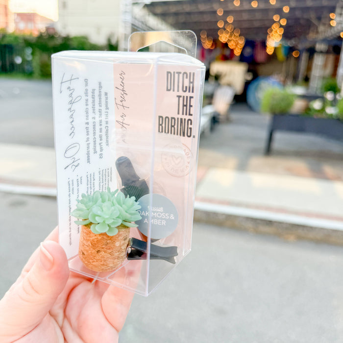 Vroom Blooms - Aqua Succulent Vent Clip Car Air Freshener Diffuser Reusable: Wild Honeysuckle