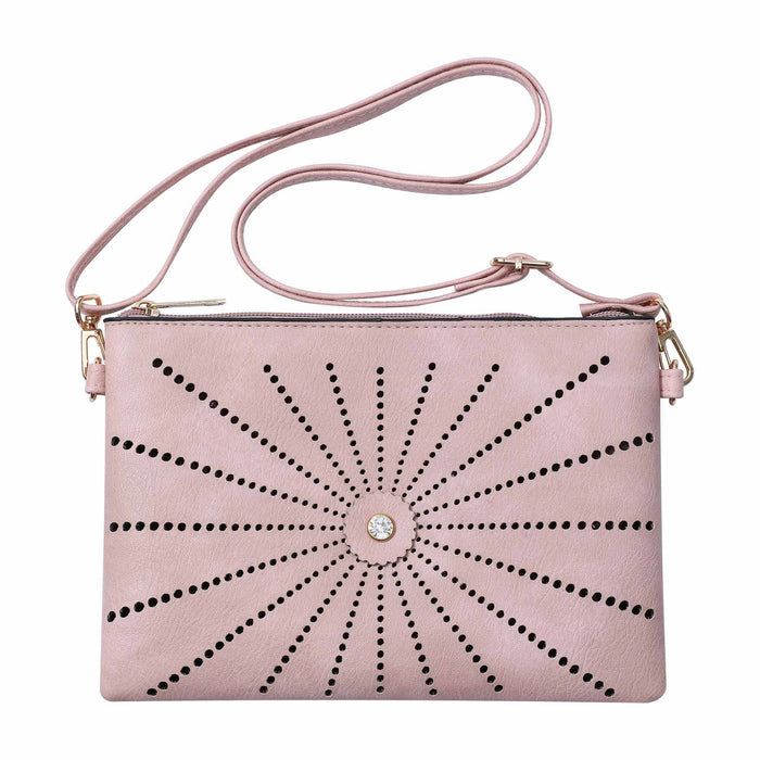 Shine Mark Accessories - Pink-SunShine laser cut crossbody cellphone bag-Horizontal