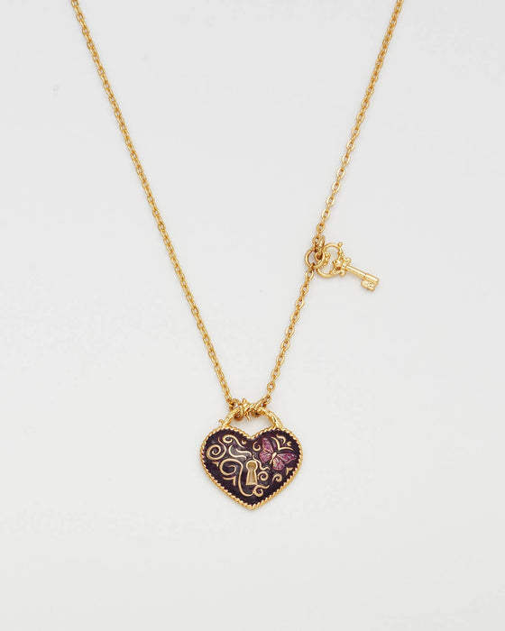 Fable England UK - Eve Heart Lock & Key Necklace