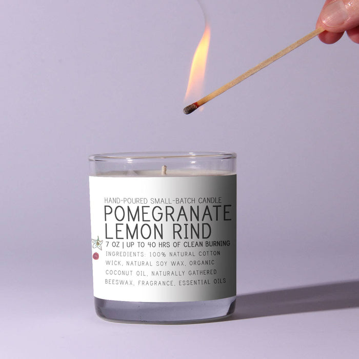 Just Bee - Pomegranate & Lemon Rind - Just Bee Candles: 7 oz (up to 40 hrs of clean burning)