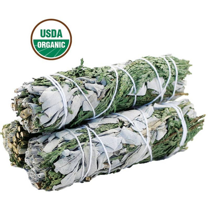 4” Organic White Sage & Cedar Smudge Stick Bundle – Cleansing, Purification & Balance
