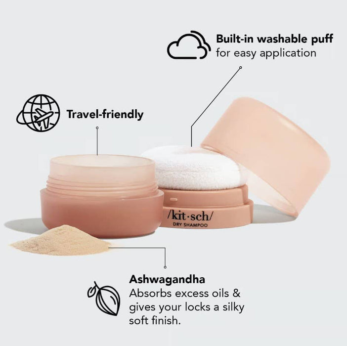 Kitsch Dry Shampoo Powder | Rice Protein Volumizing Formula – No White Cast, Transparent Finish