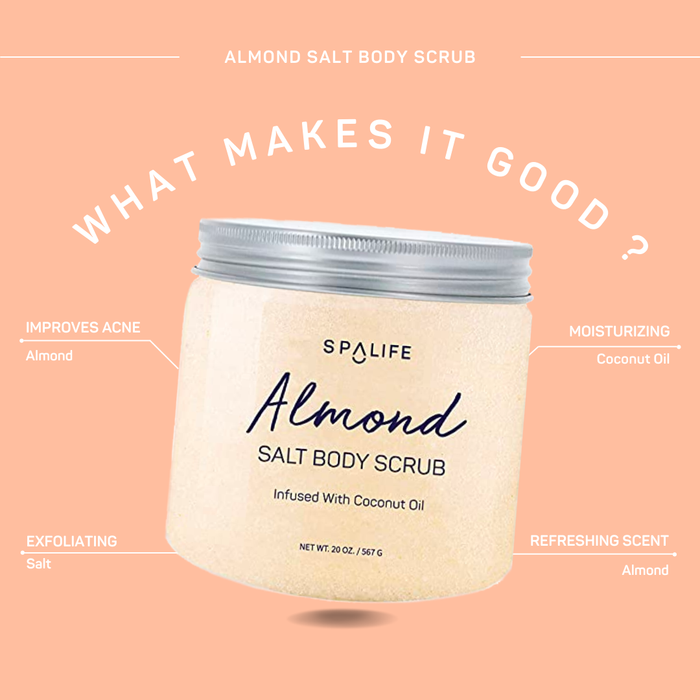 Almond Salt Body Scrub Infused with - Coconut Oil
