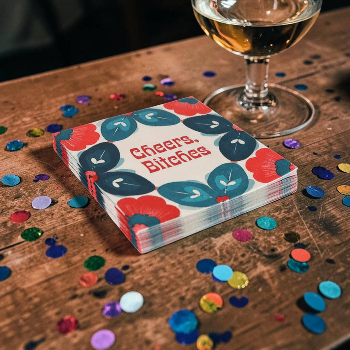 Bad Betty Greeting Co. - Cheers, Bitches - Funny Retro Cocktail Napkins