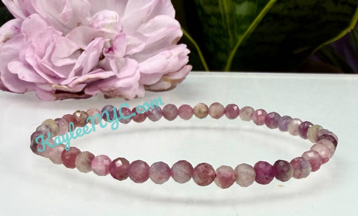 KayleeNYC - 4mm Faceted Natural Unicorn Stone Crystal Stretch Bracelets