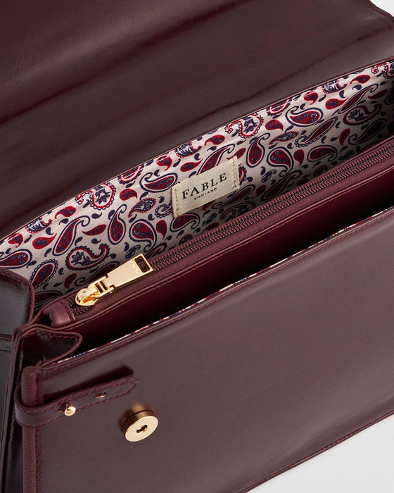 Cherry Red Structured Tote Bag – Medium Top Handle Purse with Shoulder Strap & Organized Interior | Elegant UK Designer Style